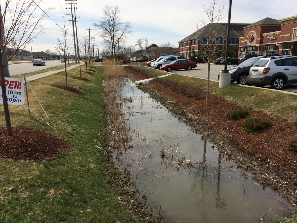 Drainage Ditch for Parking Lot Charlotte NC